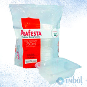KIT POTE PP PRAFESTA C/ TAMPA RETANGULAR 750ML C/24