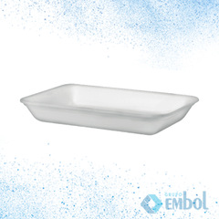BANDEJA DE ISOPOR FUNDA CFL-002 21X14CM COPOBRAS BRANCA C/400
