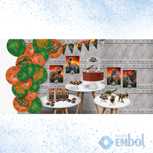 KIT FESTA JURASSIC WORLD FESTCOLOR COM 7 PEÇAS