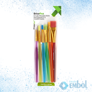 KIT DE PINCÉIS BRICOFLEX ARTESANATO E CONFEITARIA  C/6