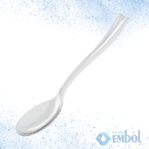 COLHER SOBREMESA DESCARTÁVEL AMERICANA PLASTILÂNIA CRISTAL C/20