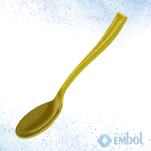COLHER SOBREMESA DESCARTÁVEL AMERICANA PLASTILÂNIA OURO C/20