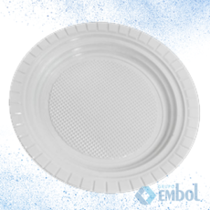 PRATO PLÁSTICO PS DESCARTÁVEL RASO 15CM COPOZAN BRANCO C/10